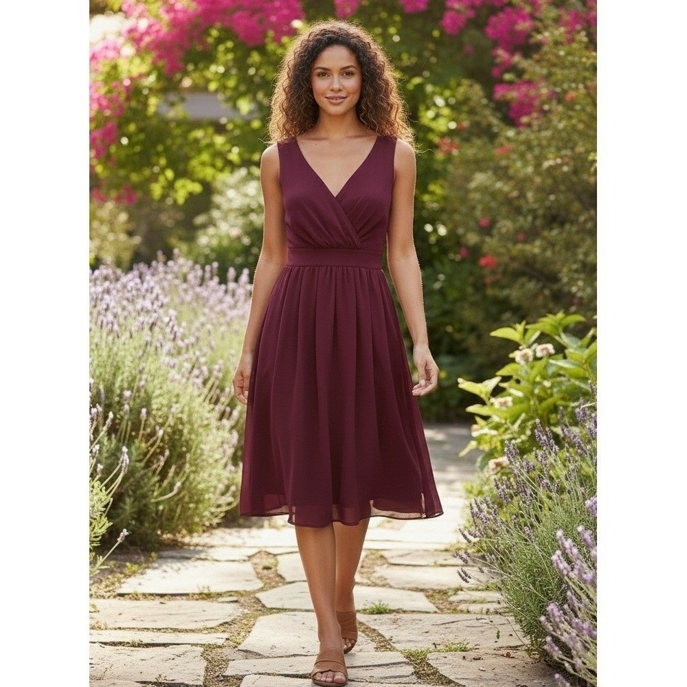 Emerald Sundae Dress Women Sleeveless Chiffon Babydoll Valentine Size 13 Red NWT